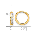 14k Madi K Round/Square CZ Reversible 2.5x12mm Hinged Hoop Earrings
