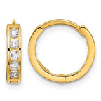 14k Madi K Round/Square CZ Reversible 2.5x12mm Hinged Hoop Earrings