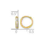 14k Madi K CZ 2x9mm Hinged Hoop Earrings