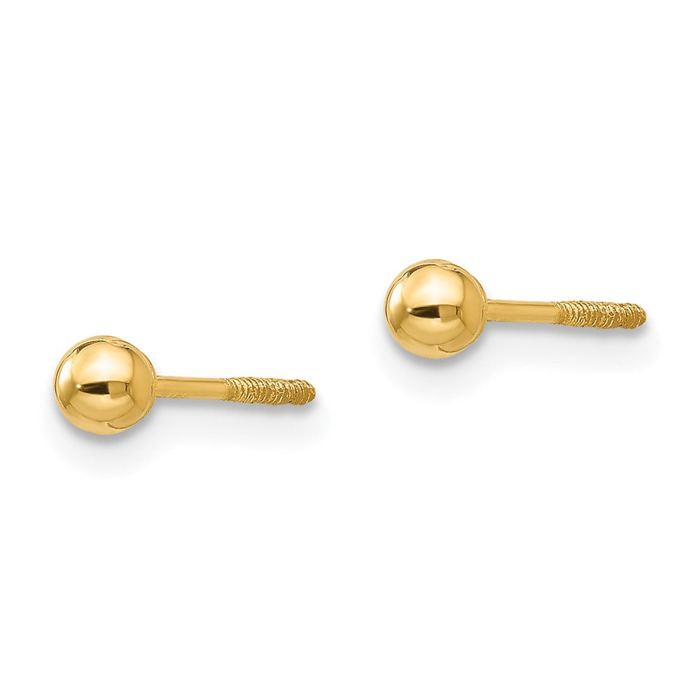 14k Madi K Polished 3mm Ball Screwback Post Earrings