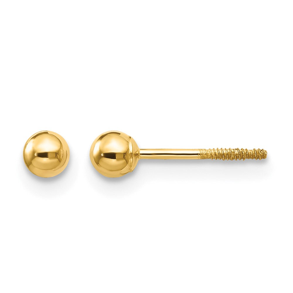 14k Madi K Polished 3mm Ball Screwback Post Earrings