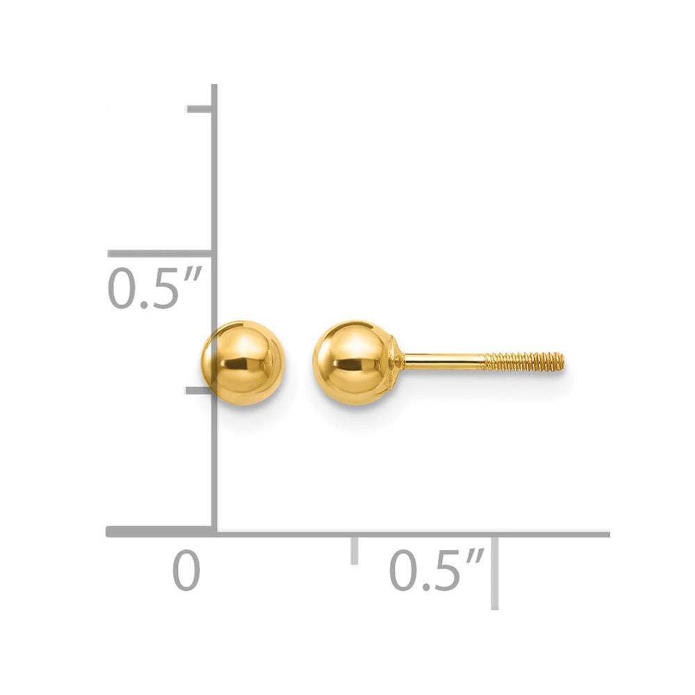 14k Madi K Polished 4mm Ball Screwback Post Earrings