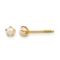 14k Madi K 2-3mm White Round Freshwater Cultured Pearl Screwback Post Earrings