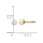14k Madi K 3-4mm White Round Freshwater Cultured Pearl Screwback Post Earrings
