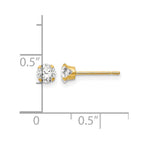 14k Madi K 4mm Round CZ Post Earrings