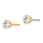 14k Madi K 5mm Round CZ Post Earrings