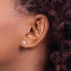 14k Madi K 5mm Round CZ Post Earrings