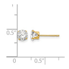 14k Madi K 5mm Round CZ Post Earrings