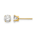 14k Madi K 5mm Round CZ Post Earrings