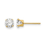 14k Madi K 5mm Round CZ Post Earrings