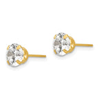 14k Madi K 6.5mm Round CZ Post Earrings