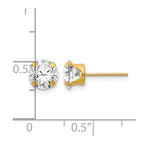 14k Madi K 6.5mm Round CZ Post Earrings
