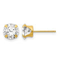 14k Madi K 6.5mm Round CZ Post Earrings