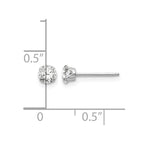 14k White Gold Madi K 4mm Round CZ Post Earrings
