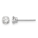 14k White Gold Madi K 4mm Round CZ Post Earrings
