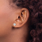 14k White Gold Madi K 6.5mm Round CZ Post Earrings