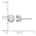 14k White Gold Madi K 6.5mm Round CZ Post Earrings