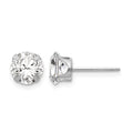 14k White Gold Madi K 6.5mm Round CZ Post Earrings