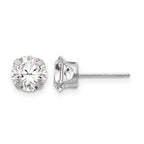 14k White Gold Madi K 6.5mm Round CZ Post Earrings