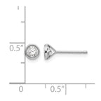 14k White Gold Madi K 4mm Bezel-Set Round CZ Post Earrings