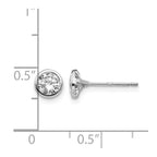 14k White Gold Madi K 5mm Bezel-Set Round CZ Post Earrings