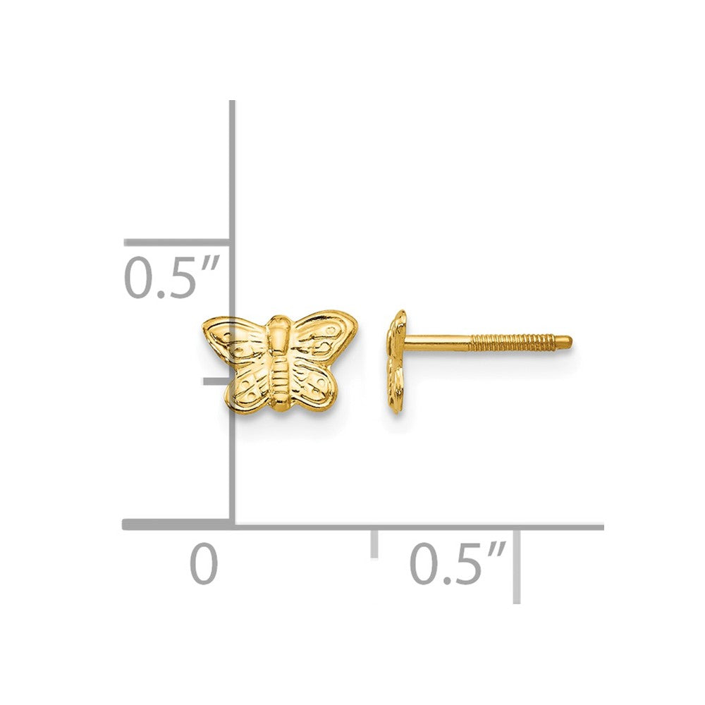 14k Madi K Polished Butterfly Childrens Screwback Post Earrings
