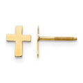 14k Madi K Polished Tiny Cross Childrens Silicone Comfort Screwback Earrings