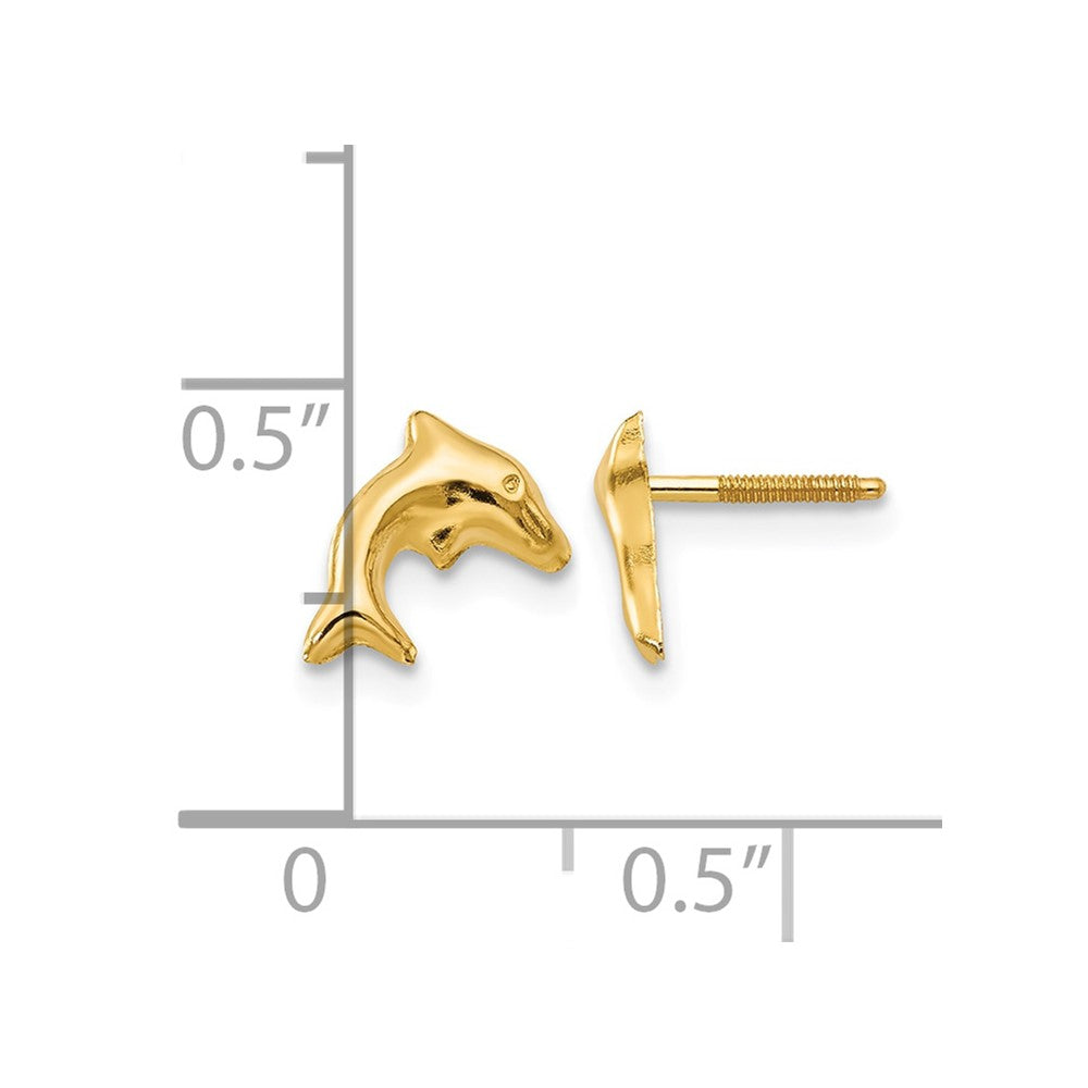 14k Madi K Small Dolphin Childrens Post Earrings