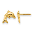 14k Madi K Small Dolphin Childrens Post Earrings