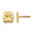 14k Madi K Polished Teddy Bear Childrens Screwback Post Earrings