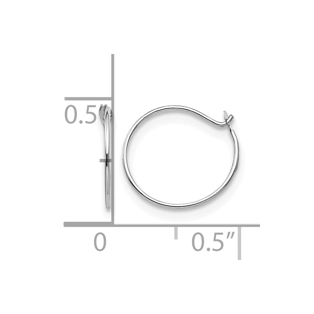 14k White Gold Madi K Small 1x9mm Endless Hoop Earrings