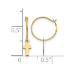14k Madi K Endless Hoop with Small Cross Dangle Childrens Earrings
