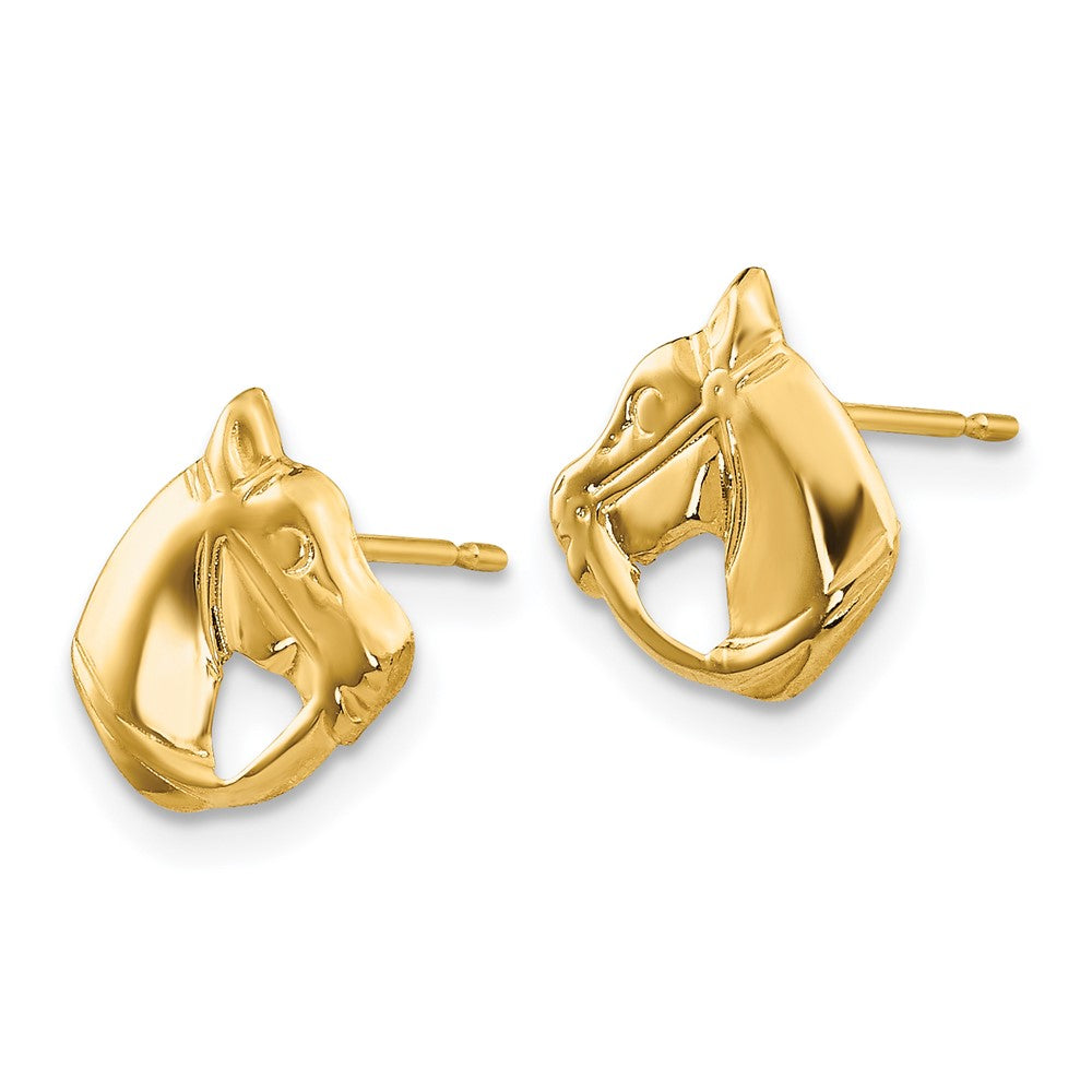 14k Madi K Polished Horse Head Childrens Post Earrings