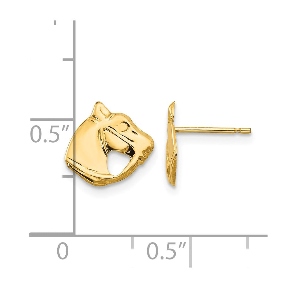 14k Madi K Polished Horse Head Childrens Post Earrings