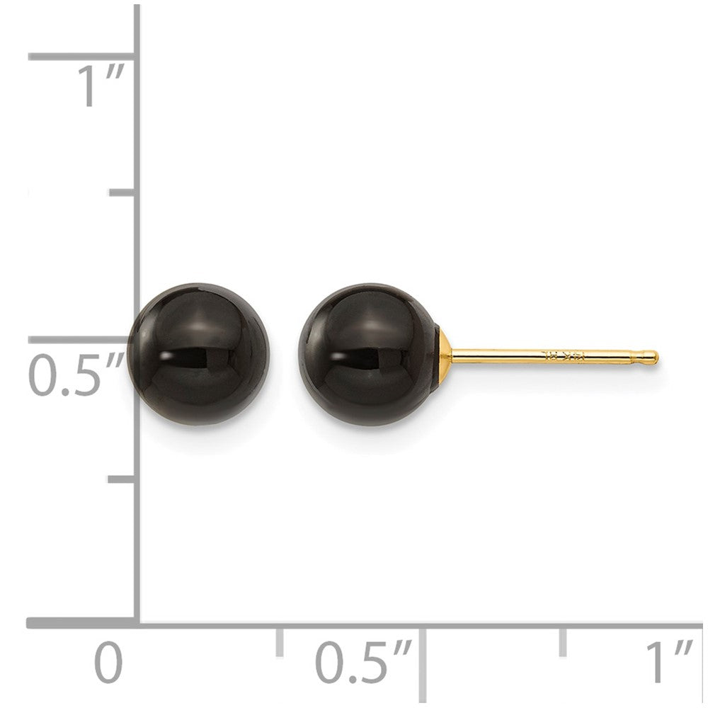 14k Madi K 6.00mm Onyx Bead Earrings