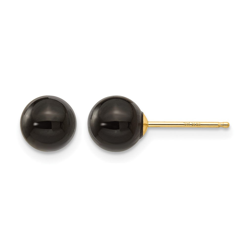 14k Madi K 6.00mm Onyx Bead Earrings
