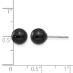 14k White Gold Madi K 7.00mm Onyx Bead Earrings