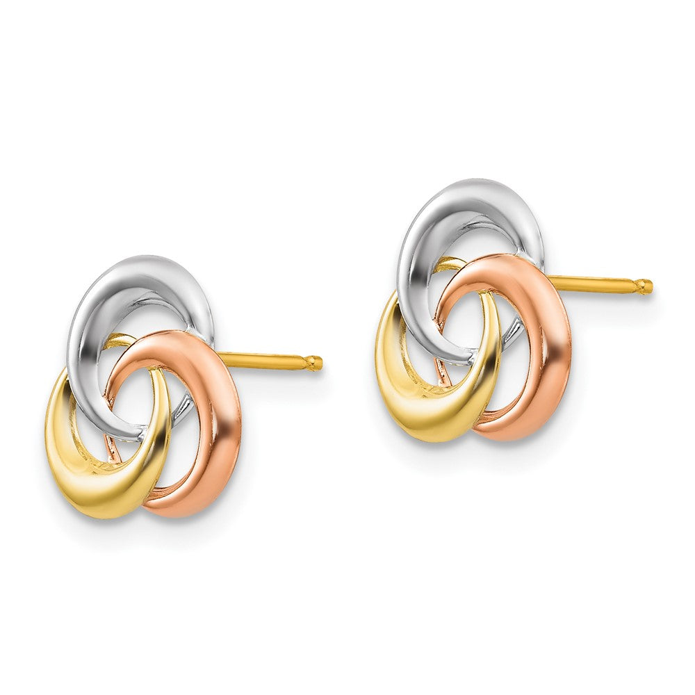 14k Tri-color Madi K 3-Circle Post Earrings