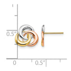 14k Tri-color Madi K 3-Circle Post Earrings