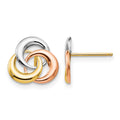 14k Tri-color Madi K 3-Circle Post Earrings