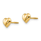 14k Madi K Small 6mm Puffed Heart Childrens Screwback Post Earrings
