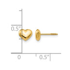 14k Madi K Small 6mm Puffed Heart Childrens Screwback Post Earrings