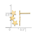 14k Madi K Polished 3-Star Childrens Post Earrings