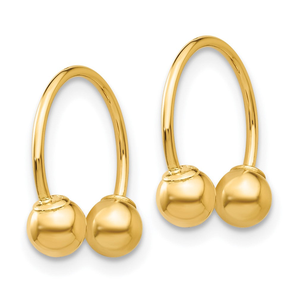 14k Madi K 12mm Half Hoop with 4mm Screw-on Bead Pair of Earrings