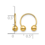 14k Madi K 12mm Half Hoop with 4mm Screw-on Bead Pair of Earrings