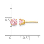 14k Madi K 5mm Round Pink CZ Post Earrings