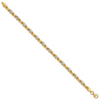 14k with White Rhodium Polished Diamond-cut X-and-Heart 7 inch Bracelet