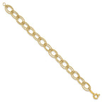 14K Polished 11mm Fancy Double Oval Link 7.5 inch Bracelet