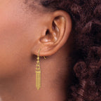 14K Fringe Beaded Dangle French Hook Earrings