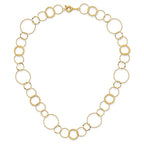 14K Polished Diamond-cut and Textured Circles Necklace